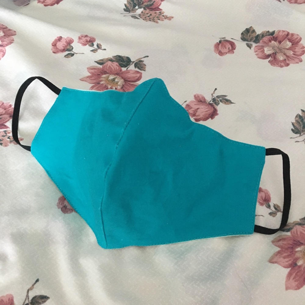 Teal Pop, Cheerful solid quality face mask (Adult)